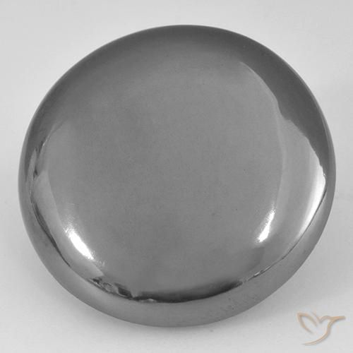 39.54ct طبيعي رمادى فضى هيماتيت حجر الدم, دائري, غير شفاف