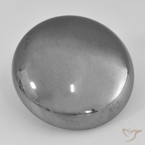 33.02ct طبيعي رمادى متوسط هيماتيت حجر الدم, دائري, غير شفاف