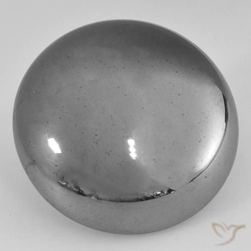 40.97ct طبيعي رمادى متوسط هيماتيت حجر الدم, دائري, غير شفاف
