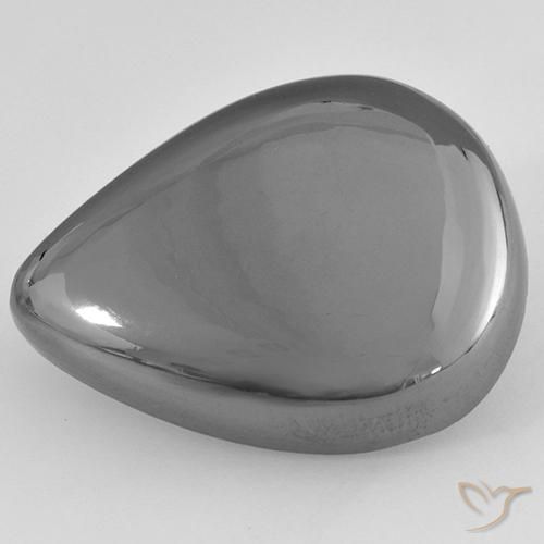 37.08ct طبيعي رمادى متوسط هيماتيت حجر الدم, شكل الكمثرى, غير شفاف