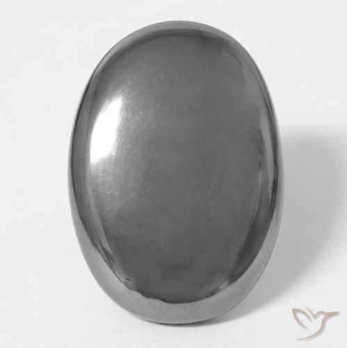 30.46ct طبيعي رمادى متوسط هيماتيت حجر الدم, بيضوي, غير شفاف