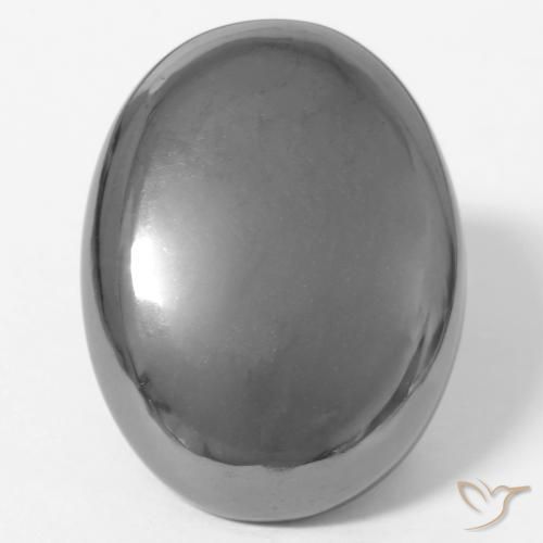 38.27ct طبيعي رمادى فضى هيماتيت حجر الدم, بيضوي, غير شفاف