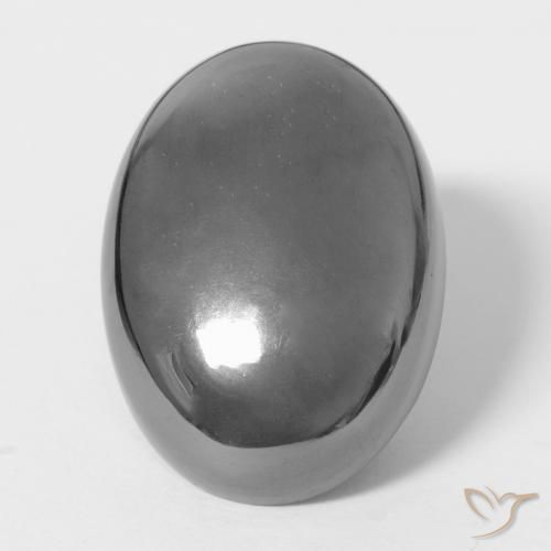 28.61ct طبيعي رمادى فضى هيماتيت حجر الدم, بيضوي, غير شفاف