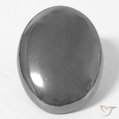 35.42ct طبيعي رمادى متوسط هيماتيت حجر الدم, بيضوي, غير شفاف