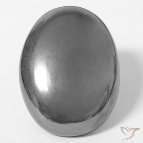 41.66ct طبيعي رمادى فضى هيماتيت حجر الدم, بيضوي, غير شفاف
