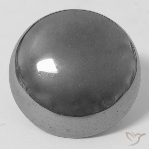 38.34ct طبيعي رمادى فضى هيماتيت حجر الدم, دائري, غير شفاف