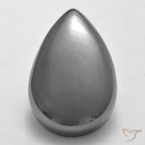 35.96ct طبيعي رمادى متوسط هيماتيت حجر الدم, شكل الكمثرى, غير شفاف