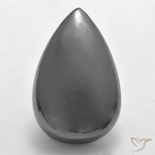 33.32ct طبيعي رمادى فضى هيماتيت حجر الدم, شكل الكمثرى, غير شفاف