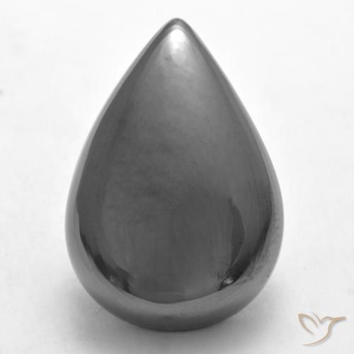 33.79ct طبيعي رمادى متوسط هيماتيت حجر الدم, شكل الكمثرى, غير شفاف