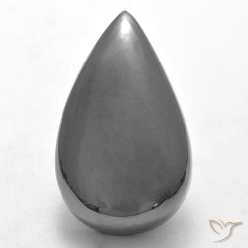 29.52ct طبيعي رمادى متوسط هيماتيت حجر الدم, شكل الكمثرى, غير شفاف
