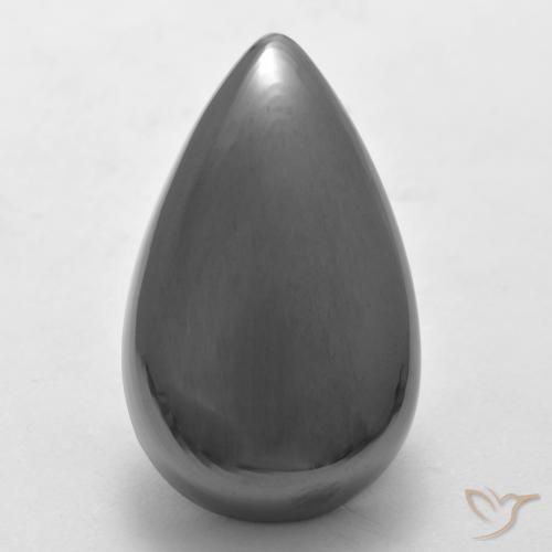 28.90ct طبيعي رمادى متوسط هيماتيت حجر الدم, شكل الكمثرى, غير شفاف