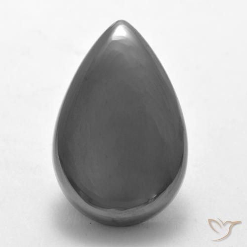 19.33ct طبيعي رمادى فضى هيماتيت حجر الدم, شكل الكمثرى, غير شفاف