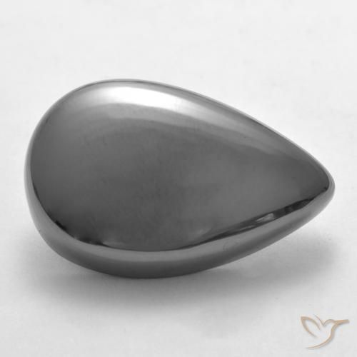 28.17ct طبيعي رمادى متوسط هيماتيت حجر الدم, شكل الكمثرى, غير شفاف