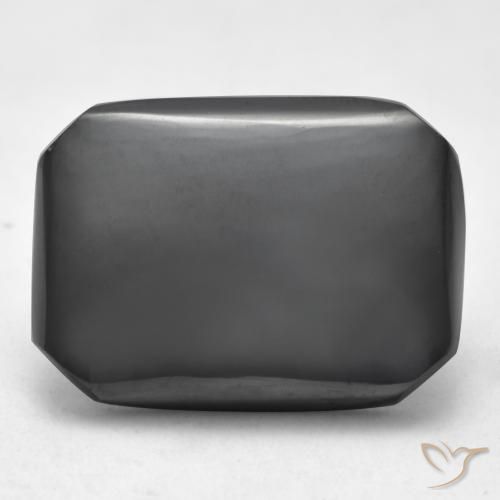 21.42ct طبيعي رمادى متوسط هيماتيت حجر الدم, قص الزمرد, غير شفاف