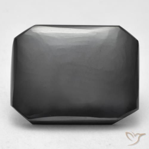 17.40ct طبيعي رمادى متوسط هيماتيت حجر الدم, قص الزمرد, غير شفاف