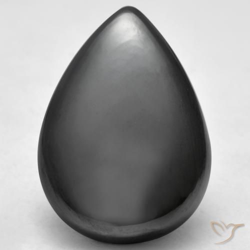33.56ct طبيعي رمادى متوسط هيماتيت حجر الدم, شكل الكمثرى, غير شفاف