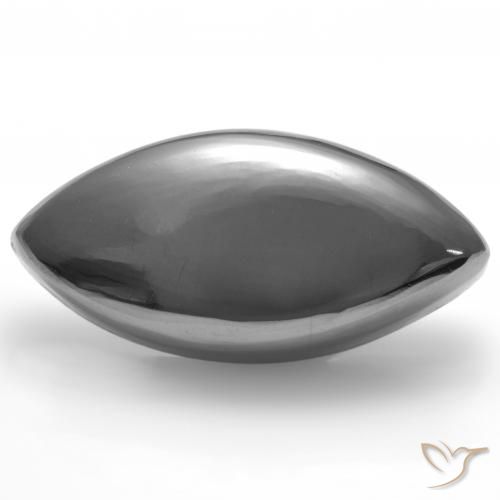 26.89ct طبيعي رمادى متوسط هيماتيت حجر الدم, ماركيز, غير شفاف