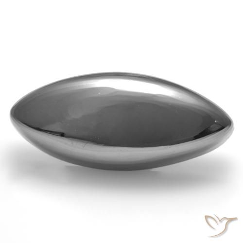 21.54ct طبيعي رمادى فضى هيماتيت حجر الدم, ماركيز, غير شفاف