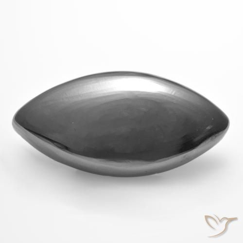 14.97ct طبيعي رمادى فضى هيماتيت حجر الدم, ماركيز, غير شفاف