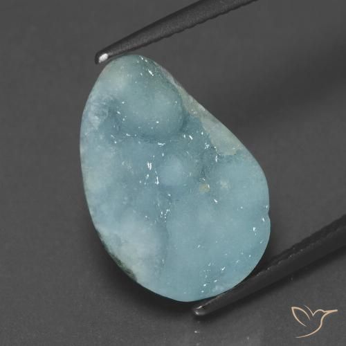 6.03ct طبيعي أخضر أزرق فاتح هيميمورفيت دروزي, فانسى, غير شفاف