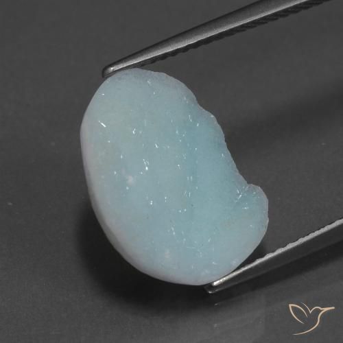 7.18ct طبيعي أخضر-أزرق فاتح هيميمورفيت دروزي, فانسى, غير شفاف