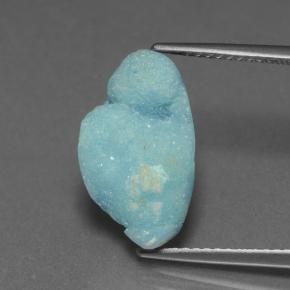 هيميمورفيت دروزي أخضر مزرق طبيعي، شكل خيالي، 4.33 قيراط، غير شفاف