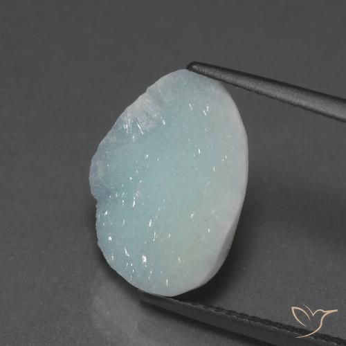 6.71ct طبيعي أخضر-أزرق فاتح هيميمورفيت دروزي, فانسى, غير شفاف