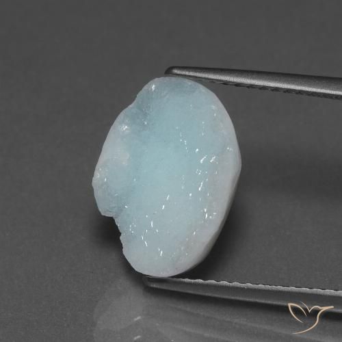 5.39ct طبيعي أخضر-أزرق فاتح هيميمورفيت دروزي, فانسى, غير شفاف