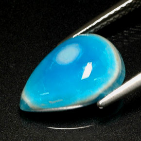 هيميمورفيت أبيض أزرق طبيعي، شكل الكمثرى، 4.76 قيراط، غير شفاف