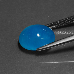 هيميمورفيت أزرق طبيعي، قصة بيضاوى، 6.25 قيراط، غير شفاف