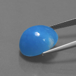 هيميمورفيت أزرق أبيض طبيعي، قصة بيضاوى، 13.12 قيراط، غير شفاف