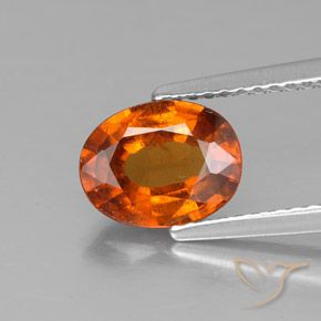 1.61ct طبيعي برتقالى غامق عقيق هيسونيت, بيضوي, VS-SI