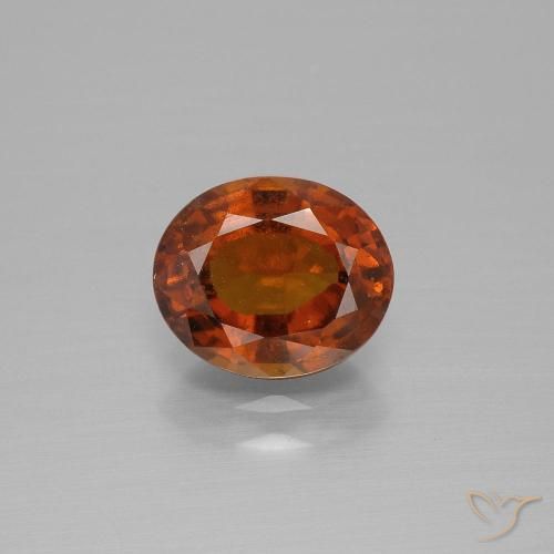 1.87ct طبيعي برتقالى غامق هيسونيت غارنيت, بيضوي, قليلا جدا