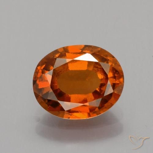 1.76ct طبيعي برتقالى محمر هيسونيت غارنيت, بيضوي, قليلا جدا