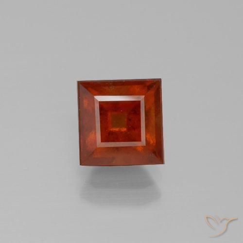 2.13ct طبيعي برتقالى داكن عقيق هيسونيت, مربع, VS-SI