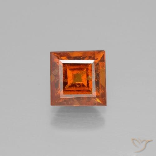 2.00ct طبيعي برتقالى نارى عقيق هيسونيت, مربع, SI