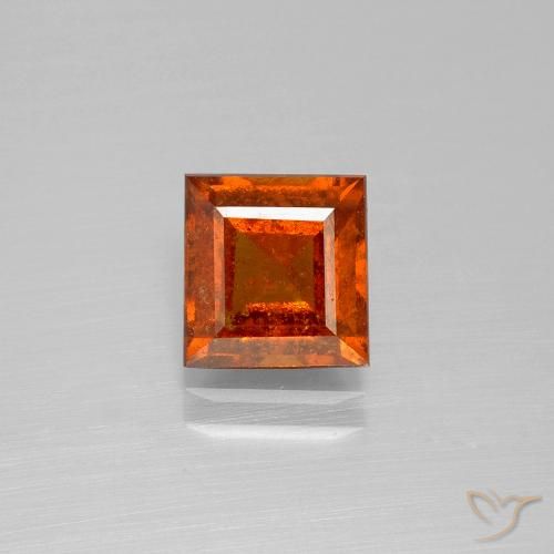 1.82ct طبيعي برتقالى داكن-متوسط هيسونيت غارنيت, مربع, SI