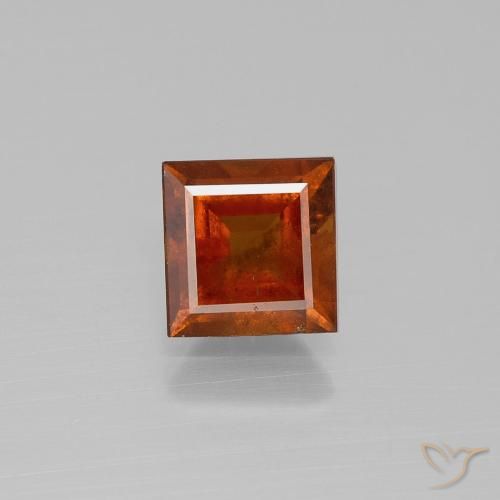 1.64ct طبيعي برتقالى غامق هيسونيت غارنيت, مربع, VS-SI
