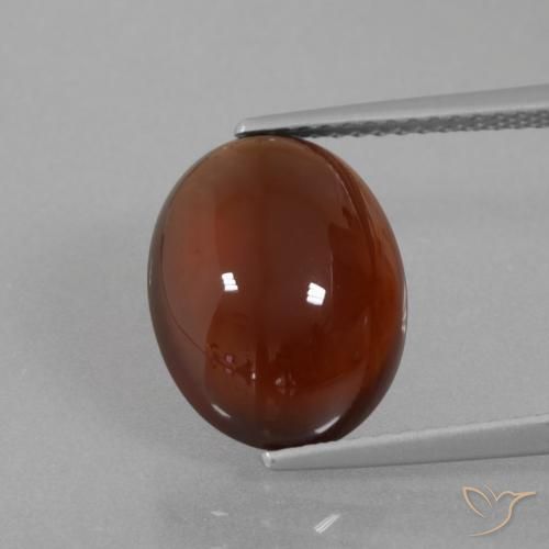6.90ct طبيعي بنى داكن-متوسط هيسونيت غارنيت, بيضوي, نصف شفاف