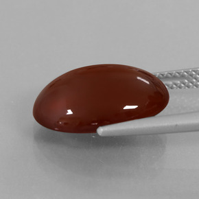 هيسونيت غارنيت بنى داكن-متوسط طبيعي، قصة بيضاوى، 7.09 قيراط، نصف شفاف