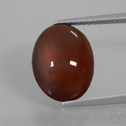 6.64ct طبيعي بني محمر هيسونيت غارنيت, بيضوي, نصف شفاف