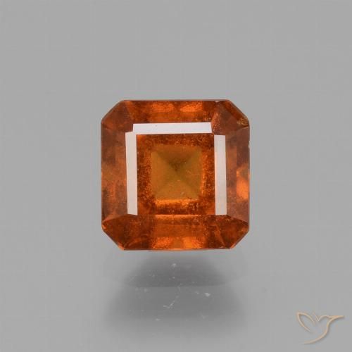 1.81ct طبيعي برتقالى متوسط عقيق هيسونيت, قص الزمرد, قليلا جدا