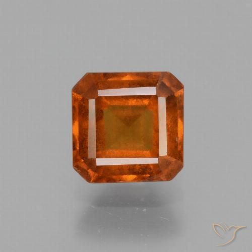 1.97ct طبيعي برتقالى نارى عقيق هيسونيت, قص الزمرد, قليلا جدا