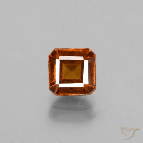 1.49ct طبيعي برتقالى غامق عقيق هيسونيت, قص الزمرد, قليلا جدا