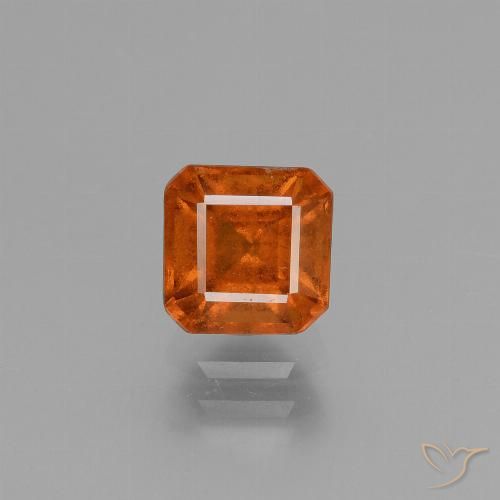 1.50ct طبيعي برتقالى كهرمانى عقيق هيسونيت, قص الزمرد, قليلا جدا