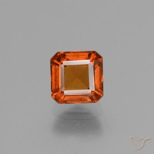 1.56ct طبيعي برتقالى نارى عقيق هيسونيت, قص الزمرد, قليلا جدا