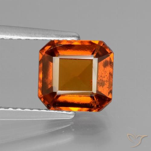 2.44ct طبيعي برتقالى محمر عقيق هيسونيت, قص الزمرد, VS-SI