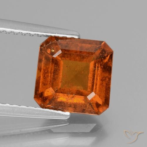 2.83ct طبيعي برتقالى محمر عقيق هيسونيت, قص الزمرد, VS-SI