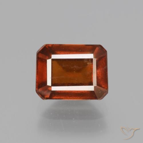 2.50ct طبيعي برتقالى غامق عقيق هيسونيت, قص الزمرد, VS-SI