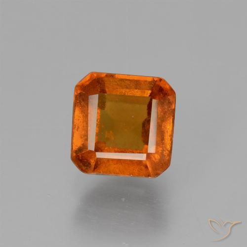 1.56ct طبيعي برتقالى غامق عقيق هيسونيت, قص الزمرد, VS-SI